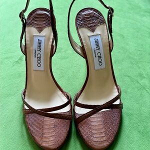 Jimmy Choo Brown Strappy Sandals